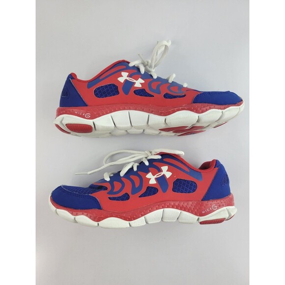 Under Armor Micro G Pulse Women's 6y Blue Red Athletic Running Shoes - Picture 6 of 10